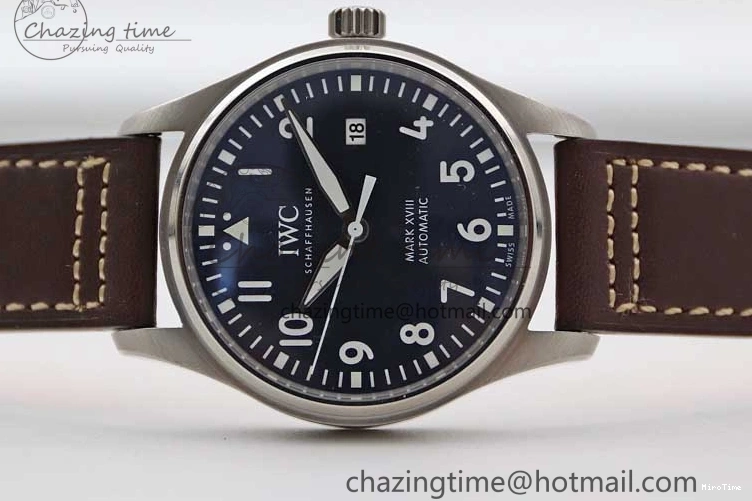 MIROTIME 0724 Mark XVIII IW327010 SS M+F 1:1 Best Edition Blue Dial on Brown Leather Strap A Resilient 7051